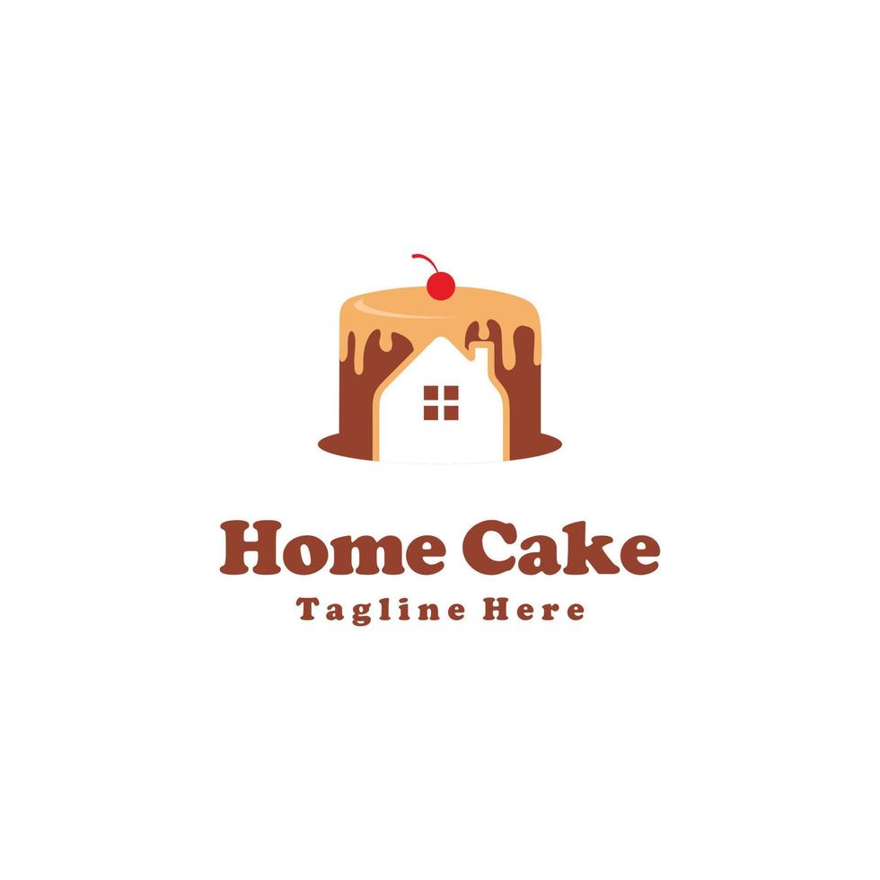 House cake logo design icon vector