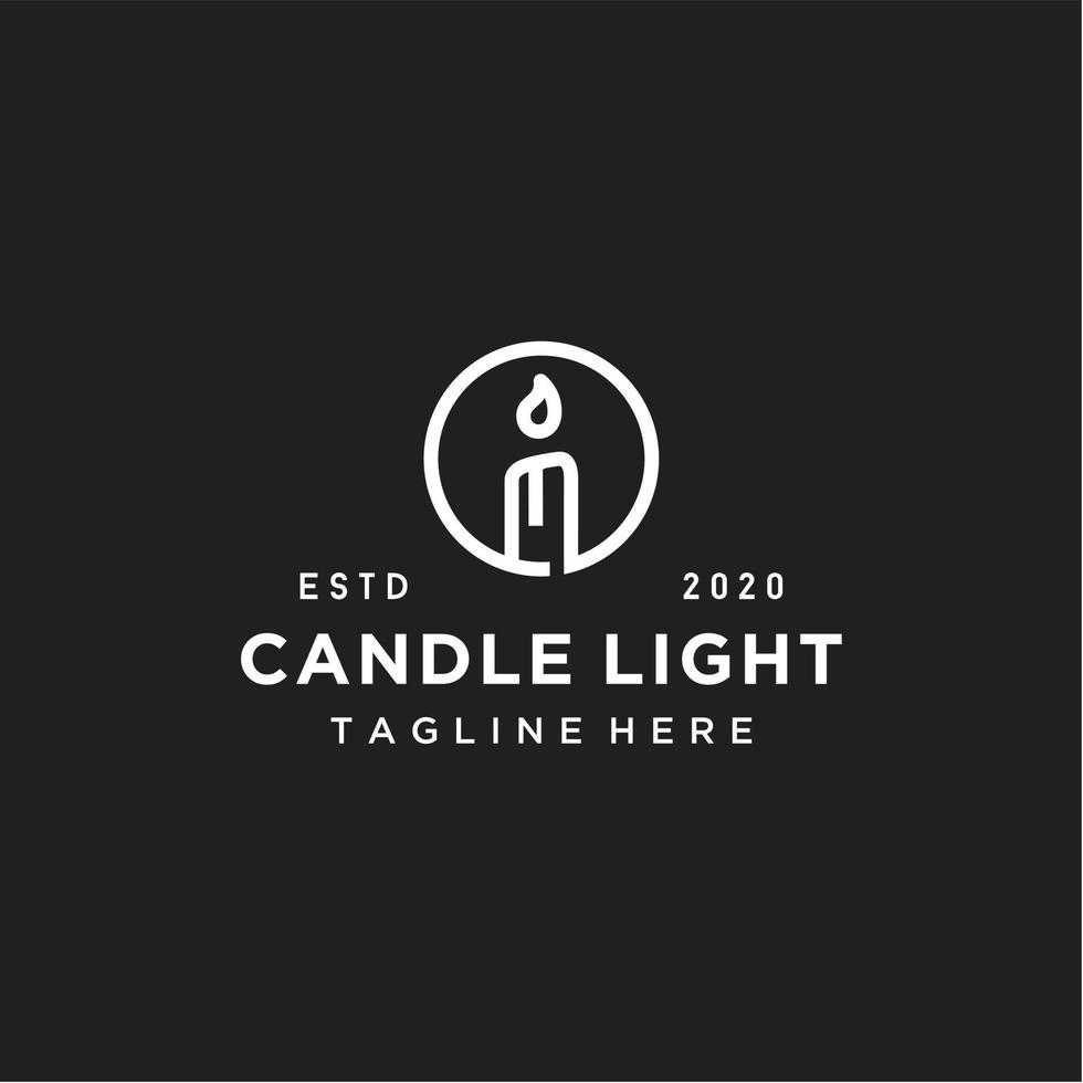 Luxury Elegant Candle Light Simple Linear Logo design icon vector