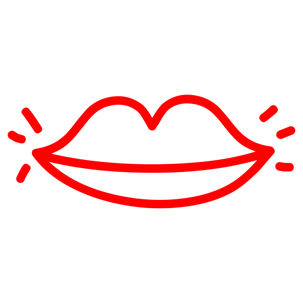 Hand drawn lips on Transparent Background png