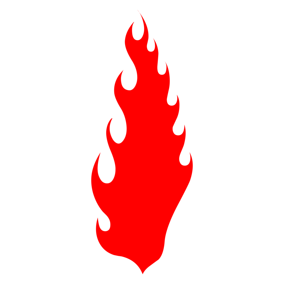 Hand drawn flame silhouette on Transparent Background png