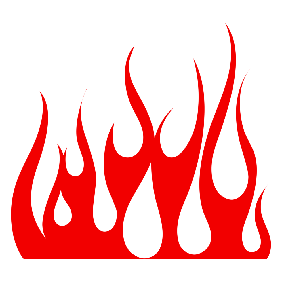 Hand drawn flame silhouette on Transparent Background png