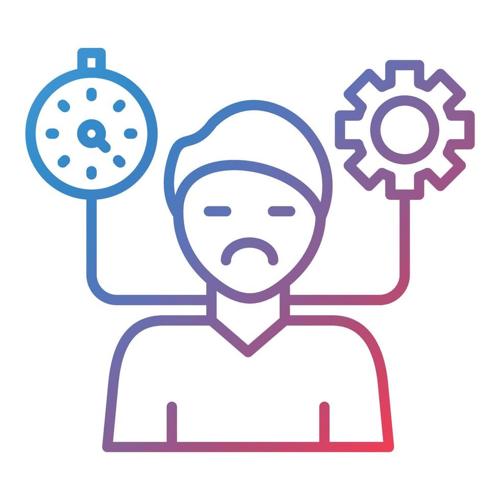 Anger Management Line Gradient Icon vector