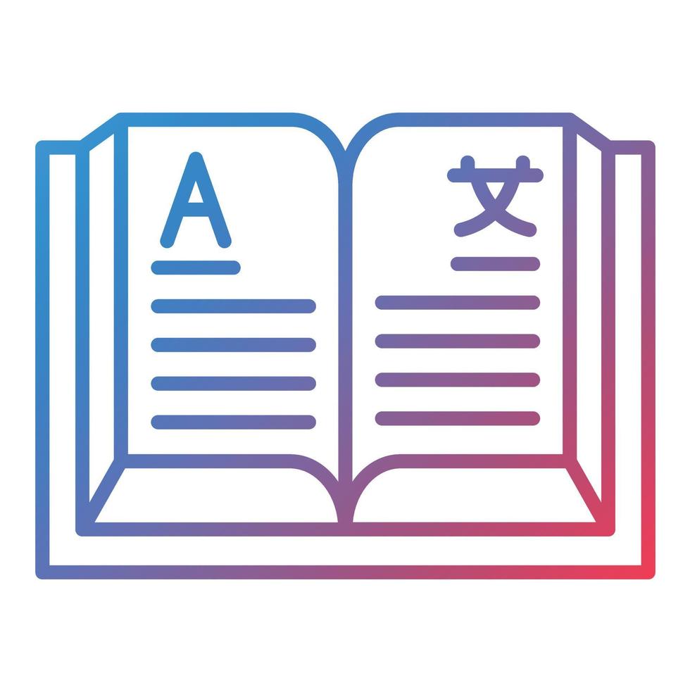 Language Learning Line Gradient Icon vector