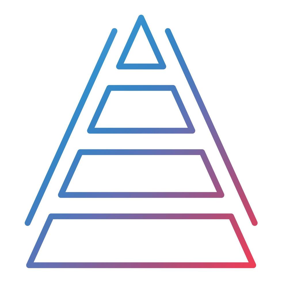 Pyramid Chart Line Gradient Icon vector