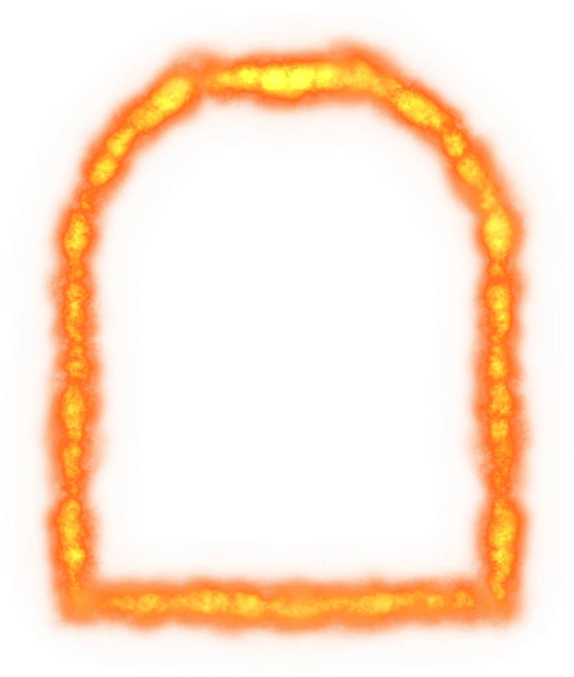 Fire flame ornament frame png