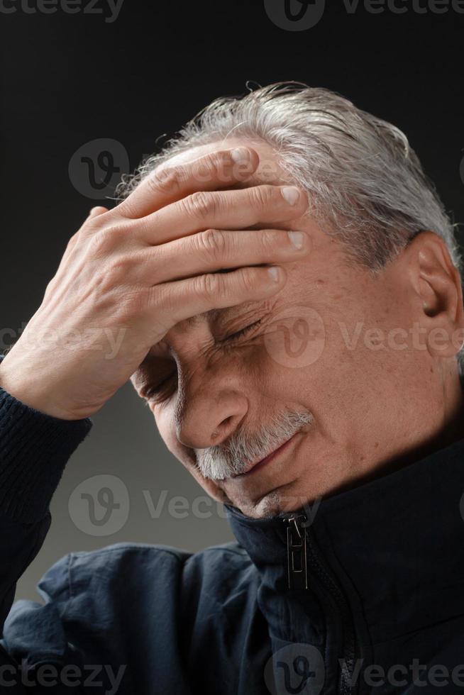 Old man with infection and high temperature photo