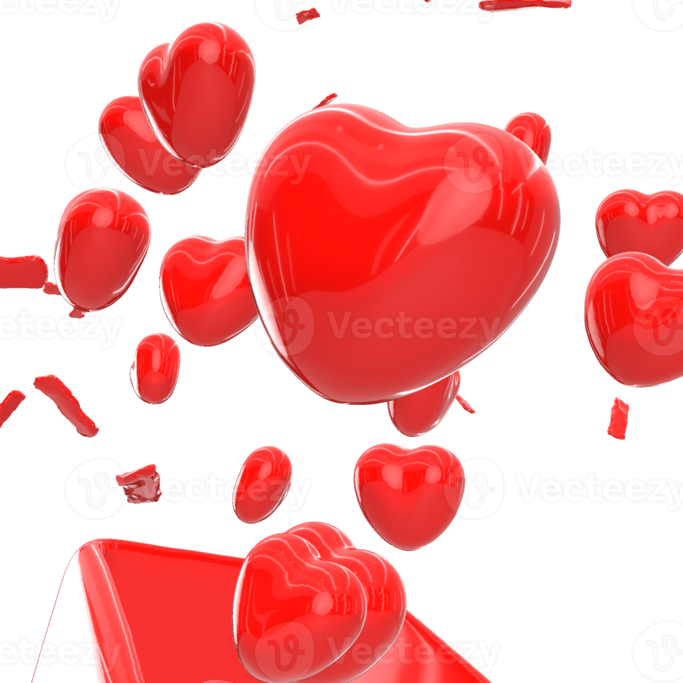 3D-Herz-Valentinsliebe png