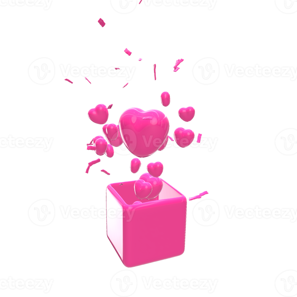 3D-Herz-Valentinsliebe png