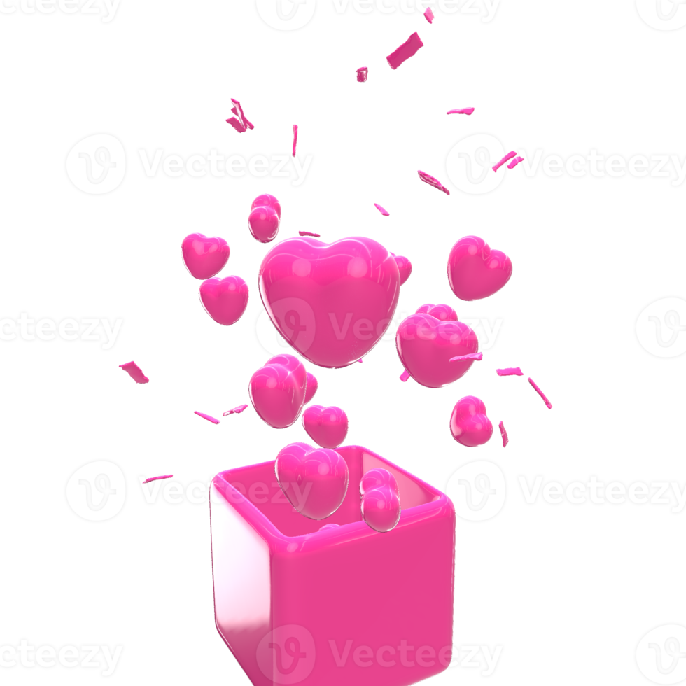 3D-Herz-Valentinsliebe png