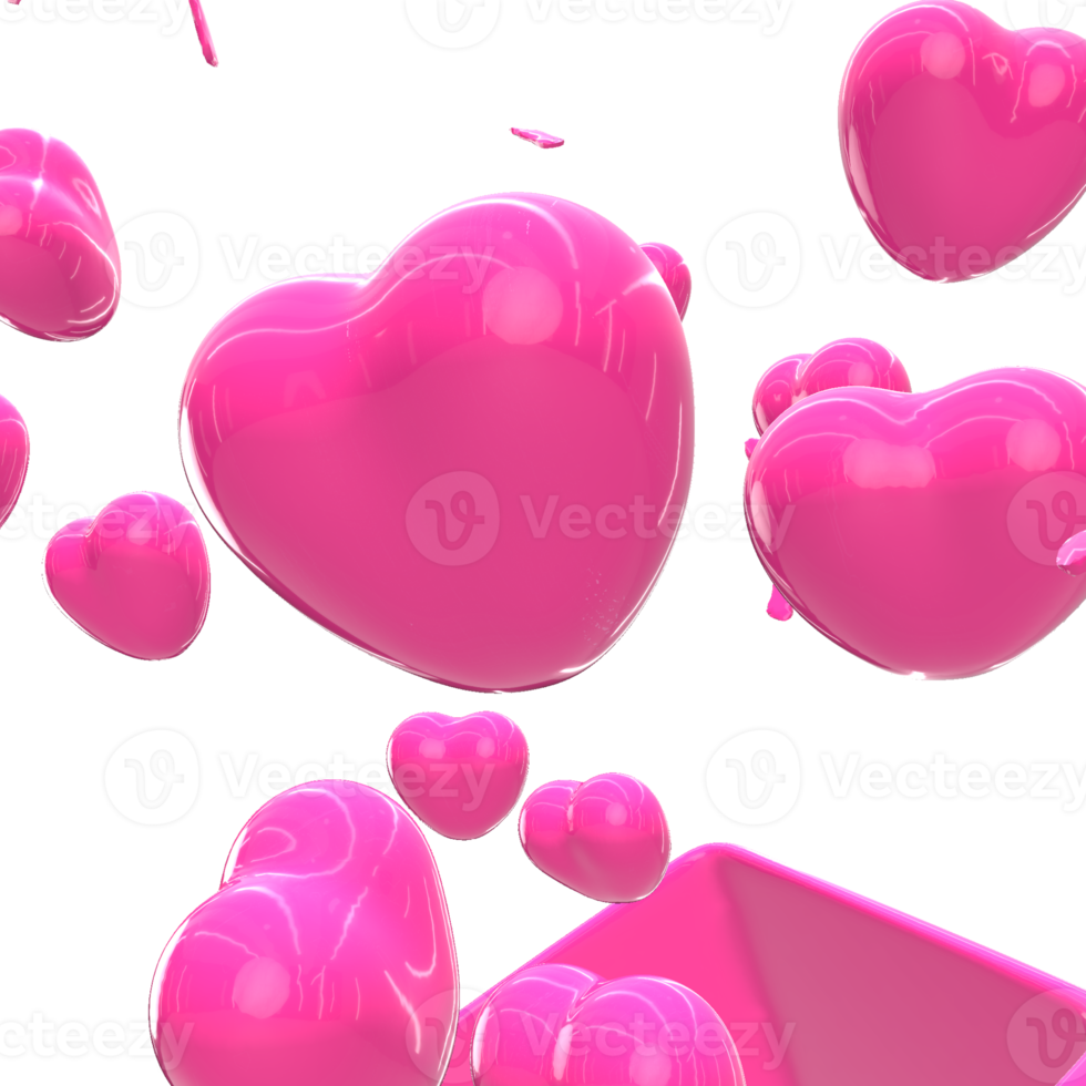 3D-Herz-Valentinsliebe png