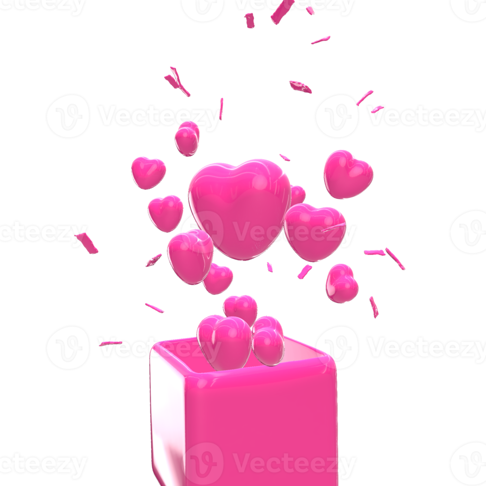 3D-Herz-Valentinsliebe png