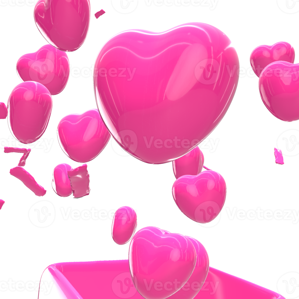 3d corazón amor de san valentín png