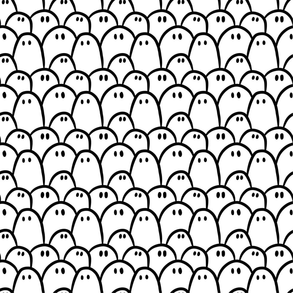 seamless pattern of cute monster cartoon vector