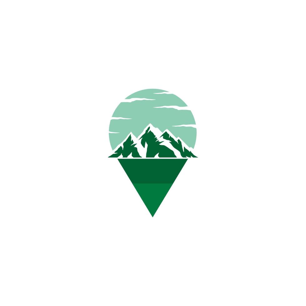 diseño de logotipo de vector de montaña. vista desde la montaña.