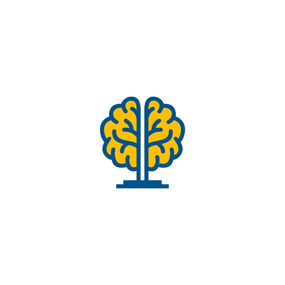 diseño del logotipo del vector de la lámpara cerebral. logotipo del árbol del cerebro.