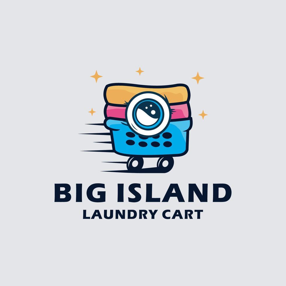 Laundry cart logo template design vector
