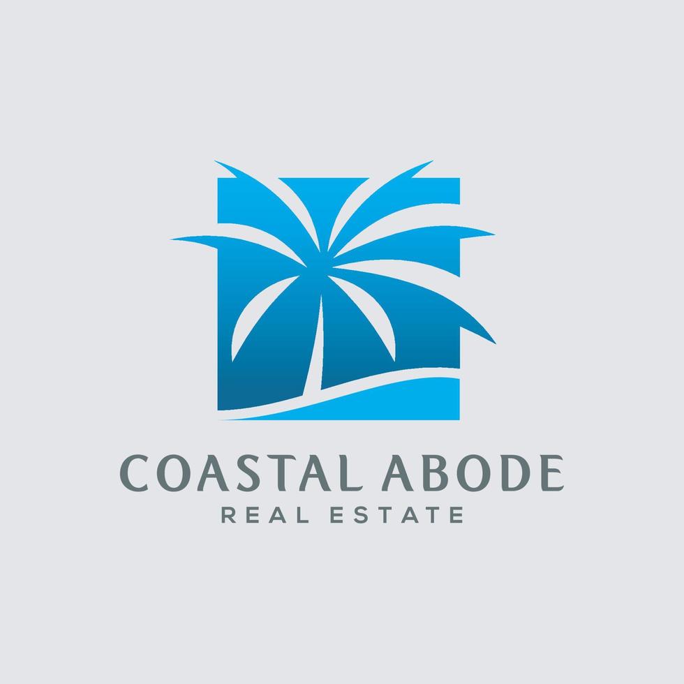 coastal real estate logo design template vector