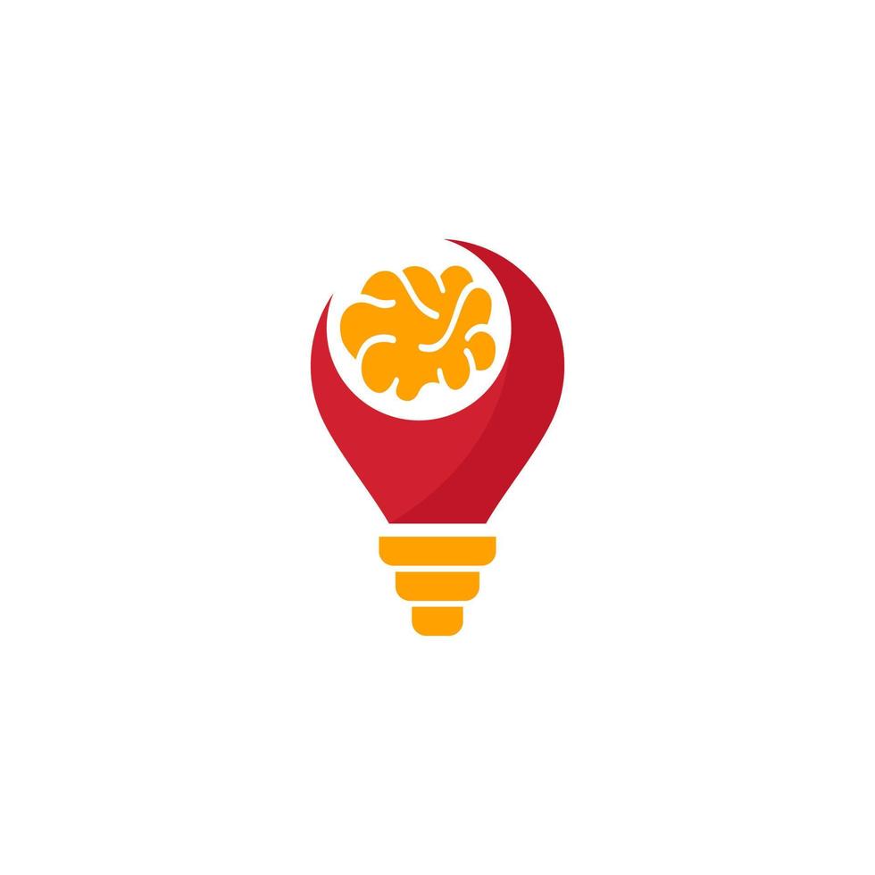 brain lamp vector logo design. brain tree logo.