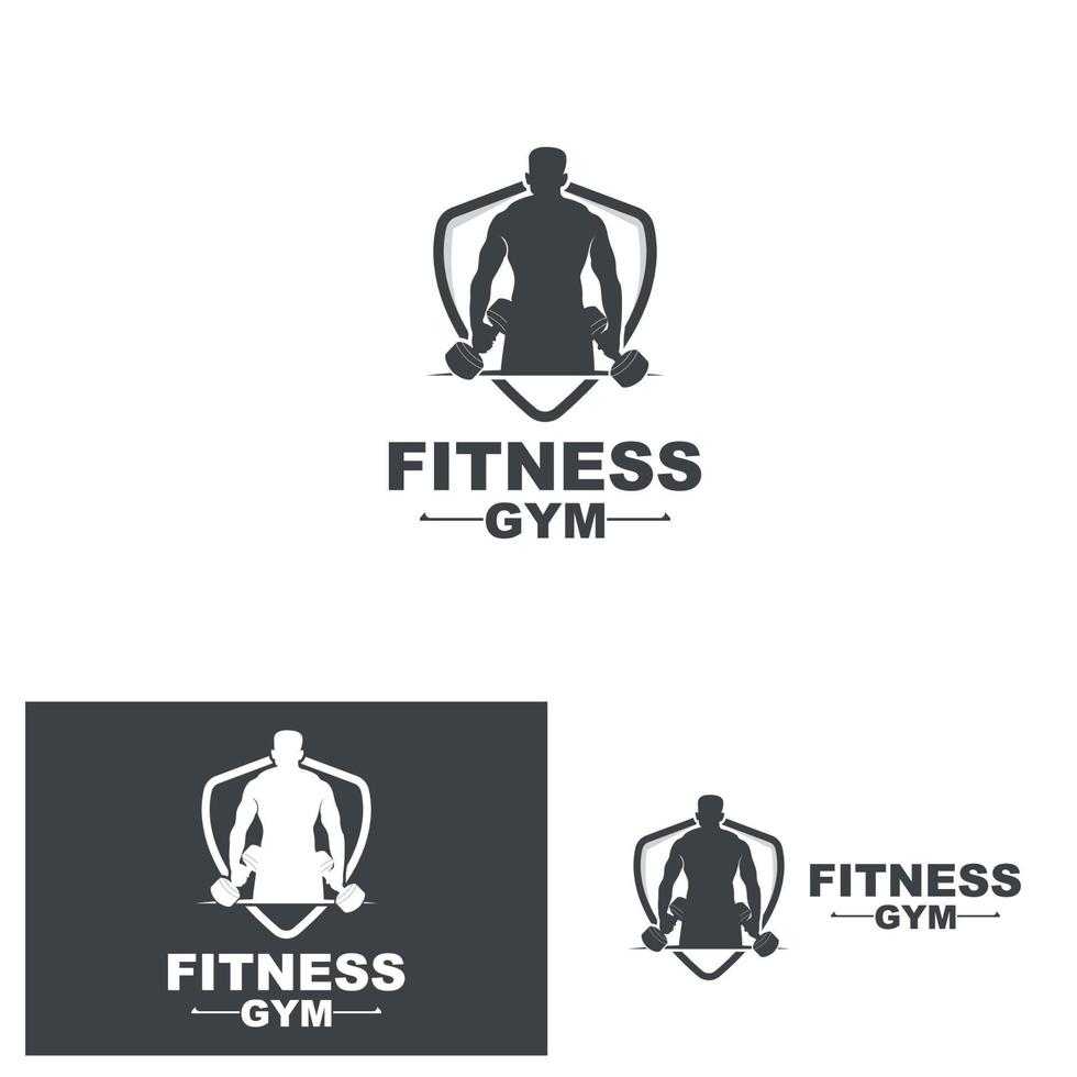 Gym Logo, Fitness Logo Vector, Design Suitable For Fitness, Sports Equipment, Body Health, Body Supplement Product Brands vector