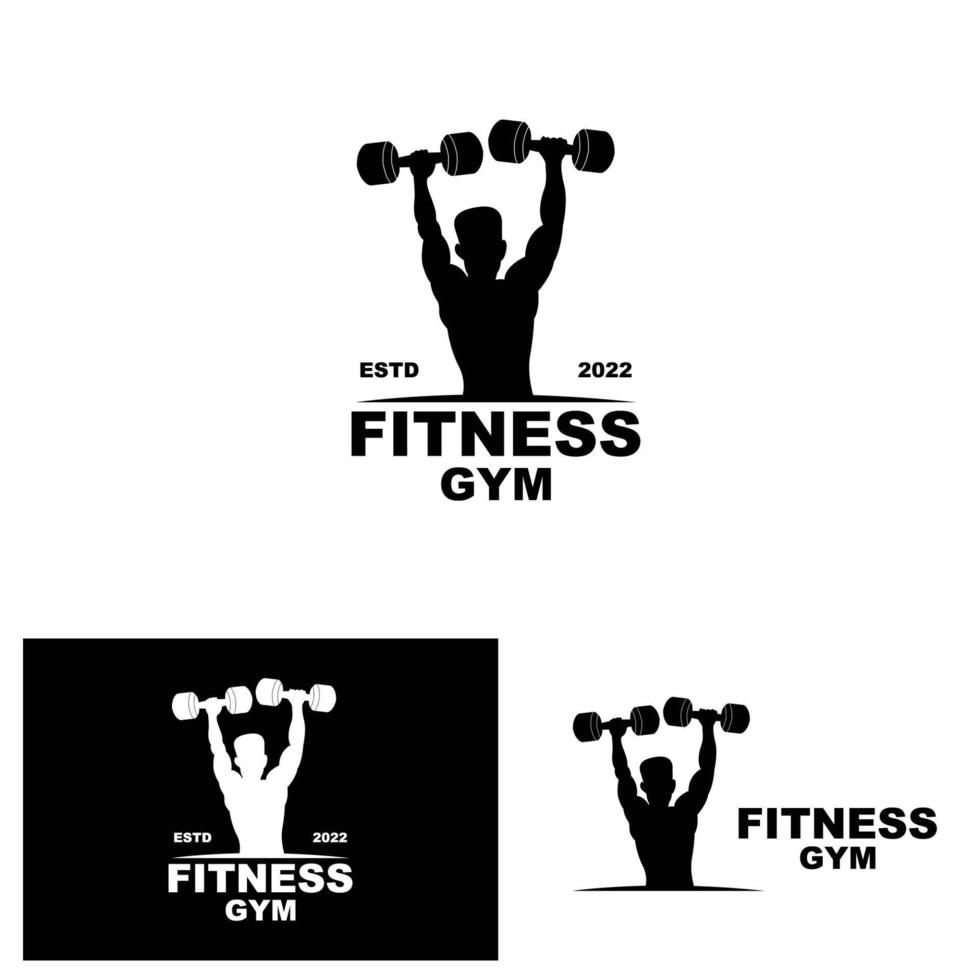 Gym Logo, Fitness Logo Vector, Design Suitable For Fitness, Sports Equipment, Body Health, Body Supplement Product Brands vector