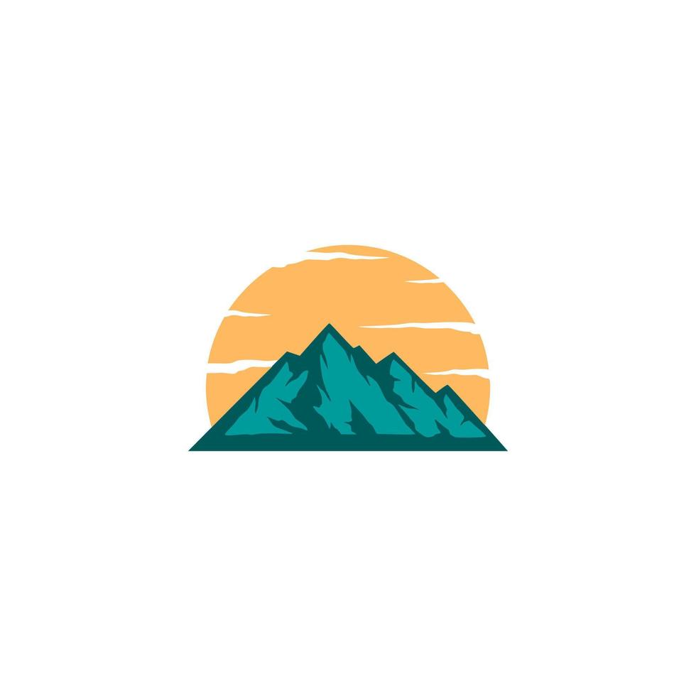 mountain vector logo design. Mountain climber.