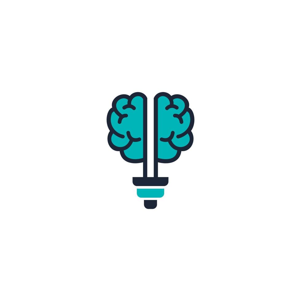 diseño del logotipo del vector de la lámpara cerebral. logotipo del árbol del cerebro.