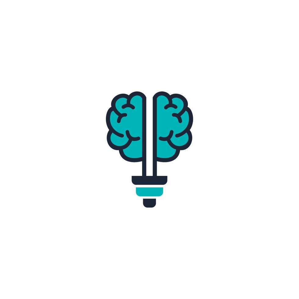 brain lamp vector logo design. brain tree logo.