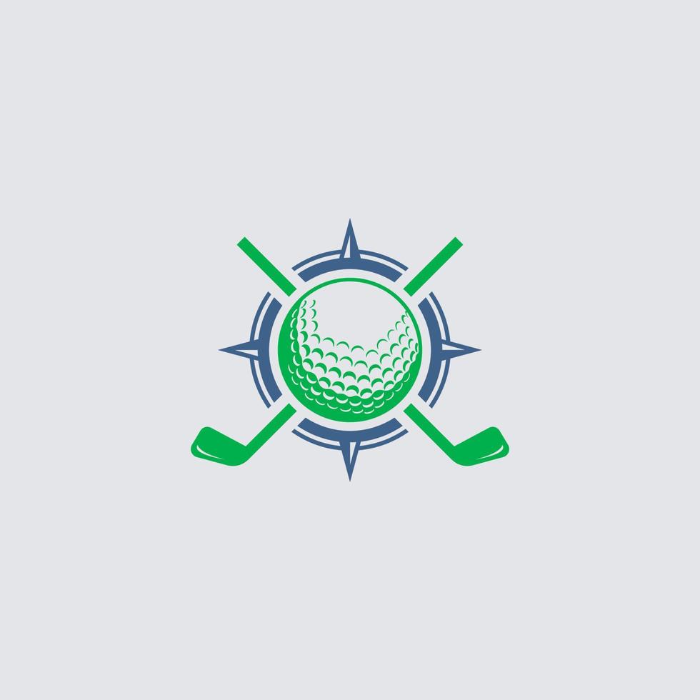 Compass Golf Icon Logo Design Element vector