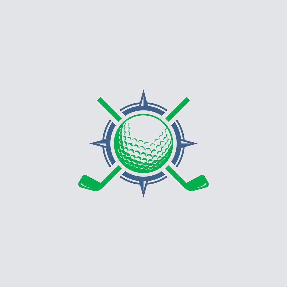 elemento de diseño de logotipo de icono de golf de brújula vector