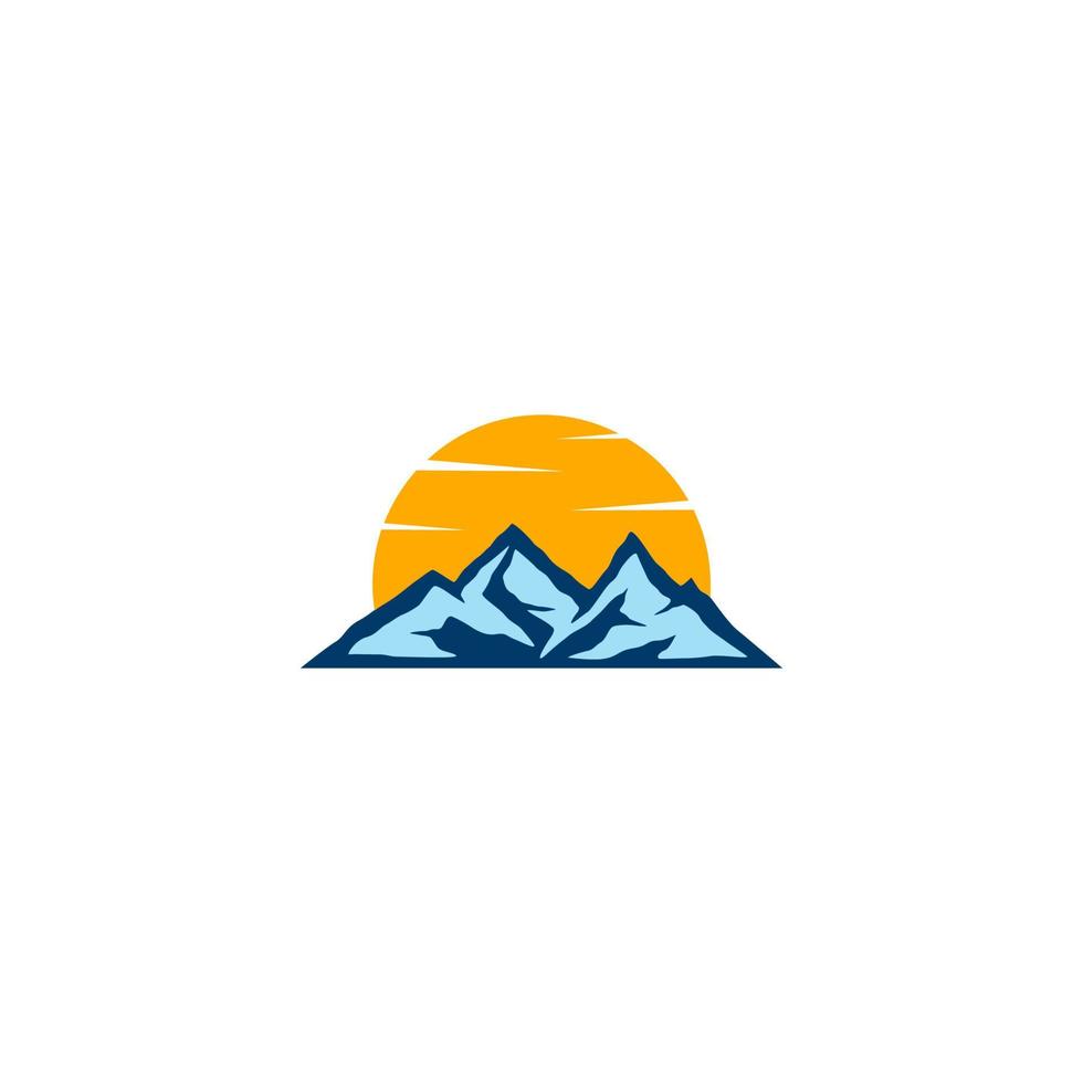 mountain vector logo design. Mountain climber.