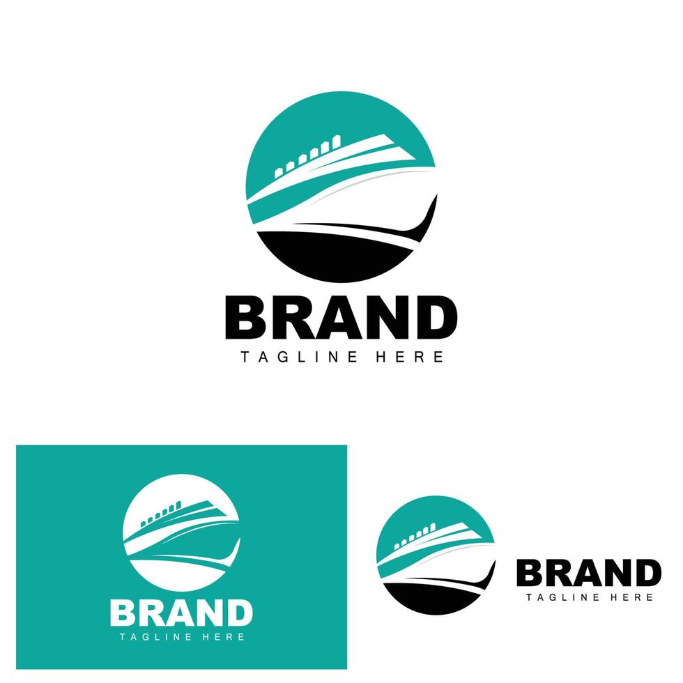 Ship Logo, Ocean Transport Vector, And Cruise Ship, Cargo, Logistics, Sailing School, Speedboat vector