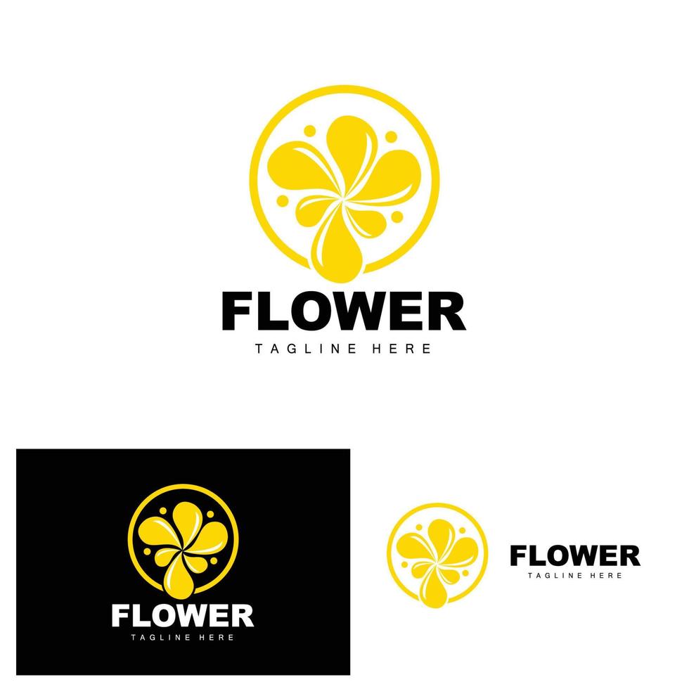 Flower Logo, Flower Garden Design With Simple Style Vector Product Brand, Beauty Care, Natural