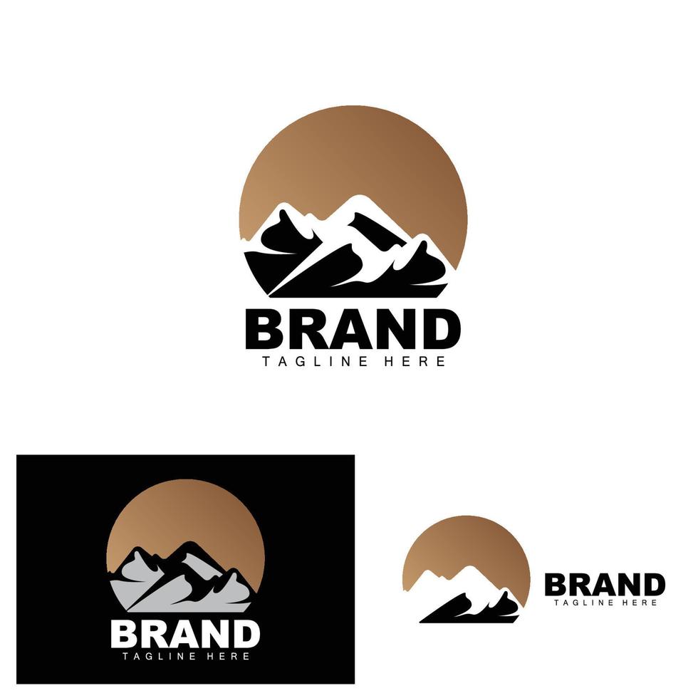 logotipo de montaña, escalada vectorial, aventura, diseño para escalada, equipo de escalada y marca con logotipo de montaña vector