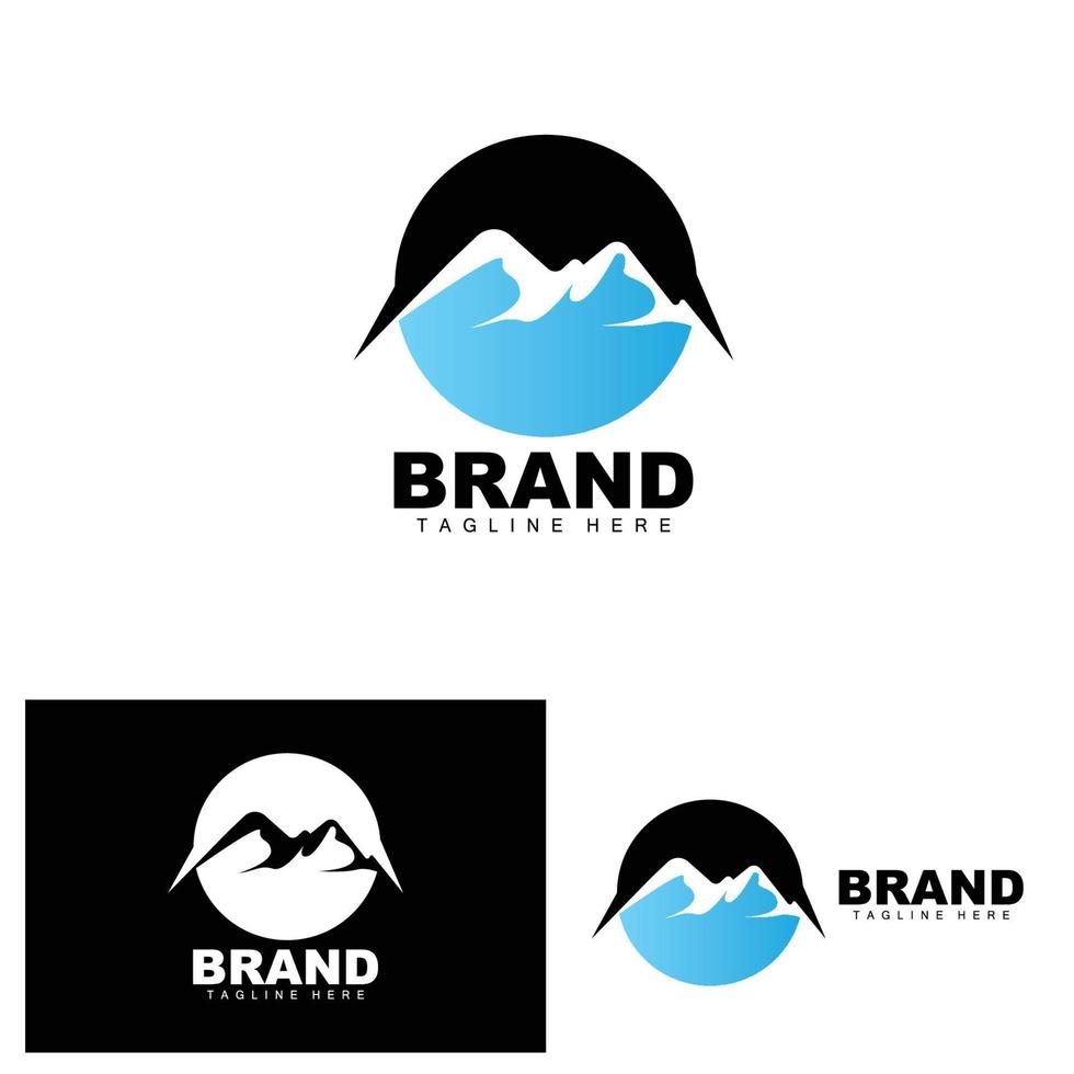 logotipo de montaña, escalada vectorial, aventura, diseño para escalada, equipo de escalada y marca con logotipo de montaña vector