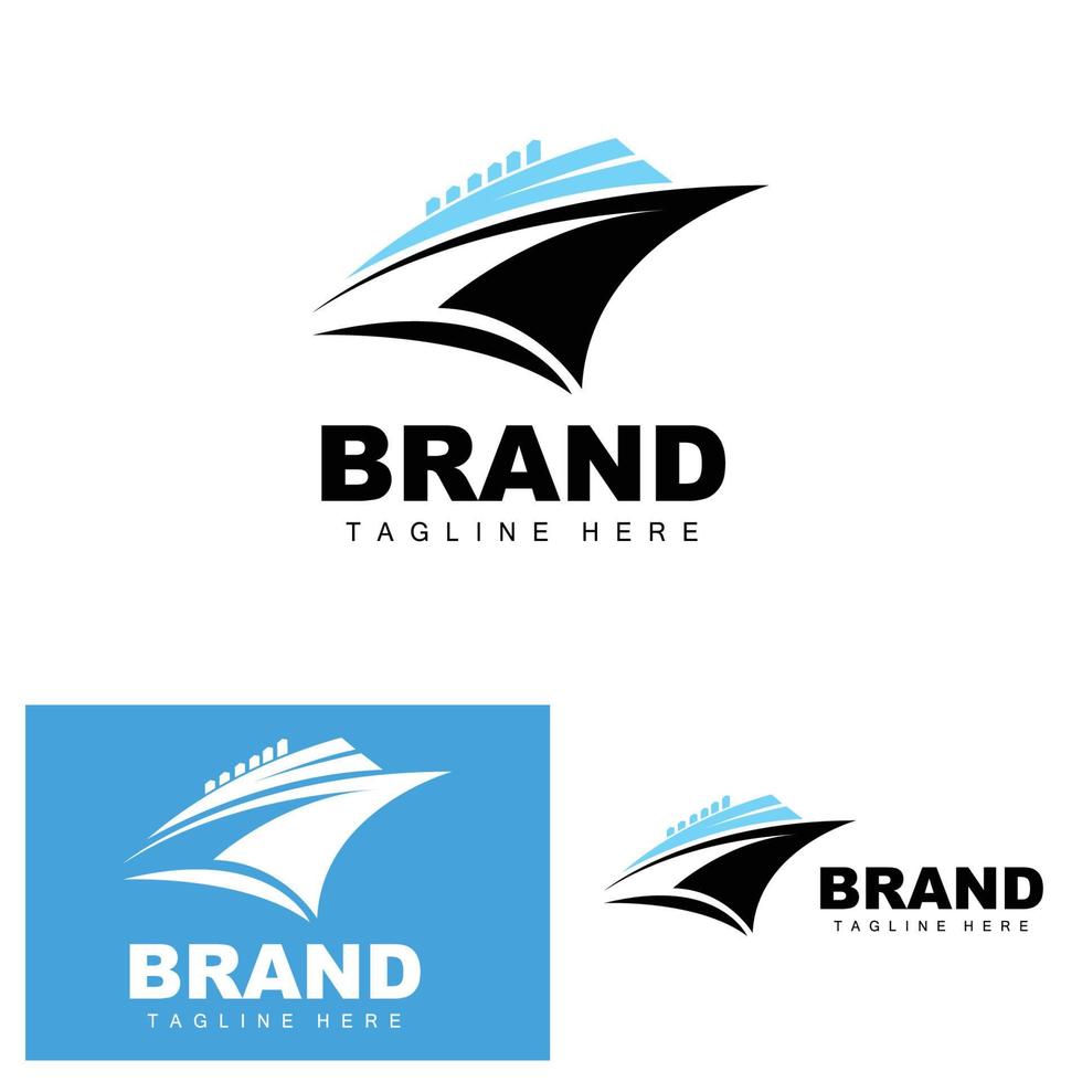 Ship Logo, Ocean Transport Vector, And Cruise Ship, Cargo, Logistics, Sailing School, Speedboat vector