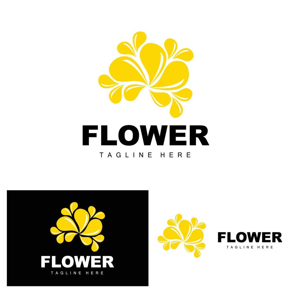 Flower Logo, Flower Garden Design With Simple Style Vector Product Brand, Beauty Care, Natural