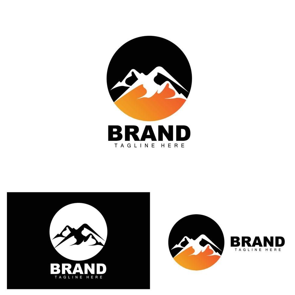 logotipo de montaña, escalada vectorial, aventura, diseño para escalada, equipo de escalada y marca con logotipo de montaña vector