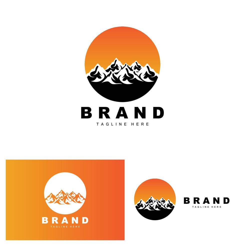 logotipo de montaña, escalada vectorial, aventura, diseño para escalada, equipo de escalada y marca con logotipo de montaña vector