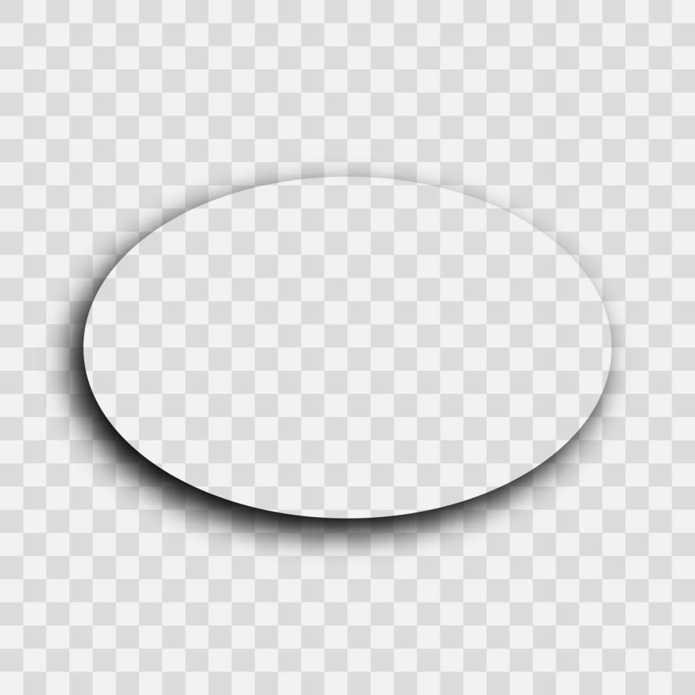 Dark transparent realistic shadow. Oval shadow isolated. Vector illustration.