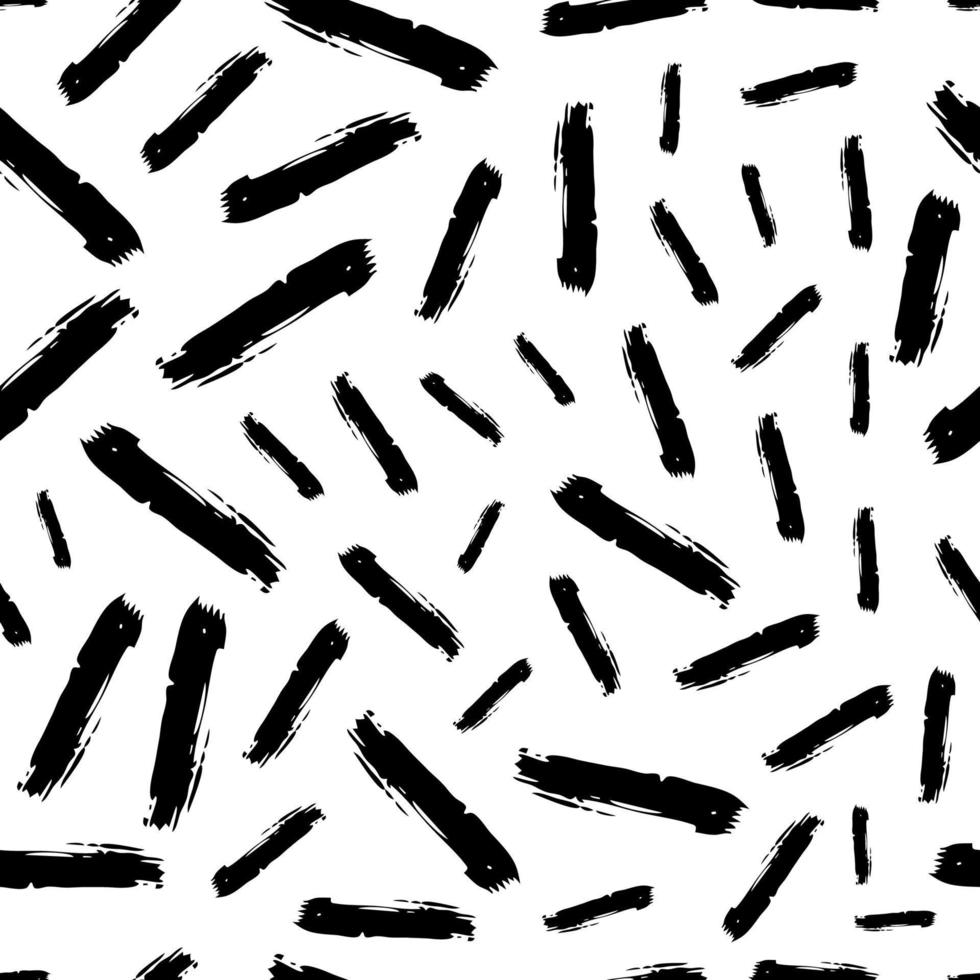 Seamless pattern with dark hand drawn scribble smear on white background. Abstract grunge texture. Vector illustration