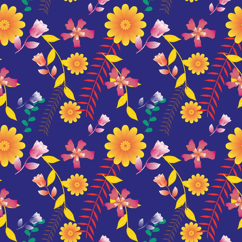 Seamless Pattern With Floral Motifs able to print for cloths, tablecloths, blanket, shirts, dresses, posters, papers. vector