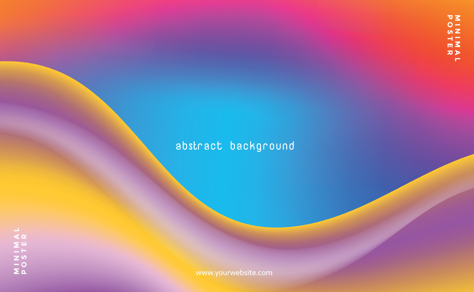 Rainbow 3d Fluid Shapes. Futuristic Gradient. Minimal Design. Light Flow Brochure. Abstract