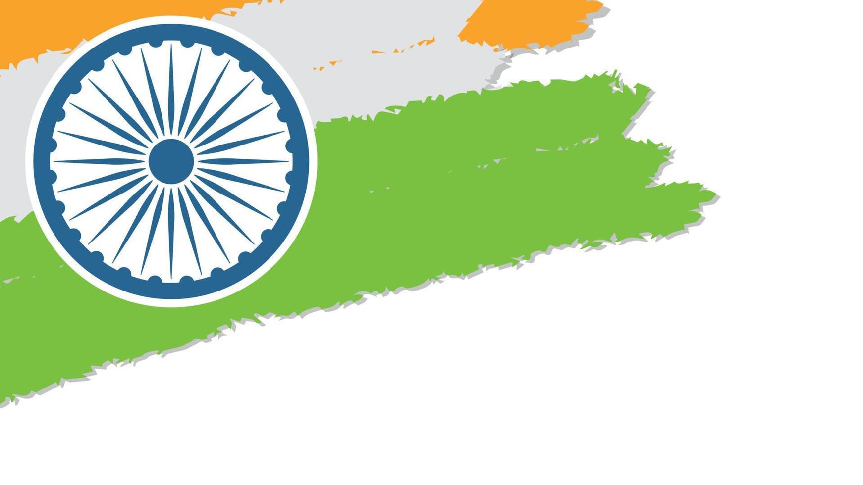 fondo de la bandera tricolor india para el día de la independencia. banner de sitio web y plantilla de diseño de tarjeta de felicitación. vector