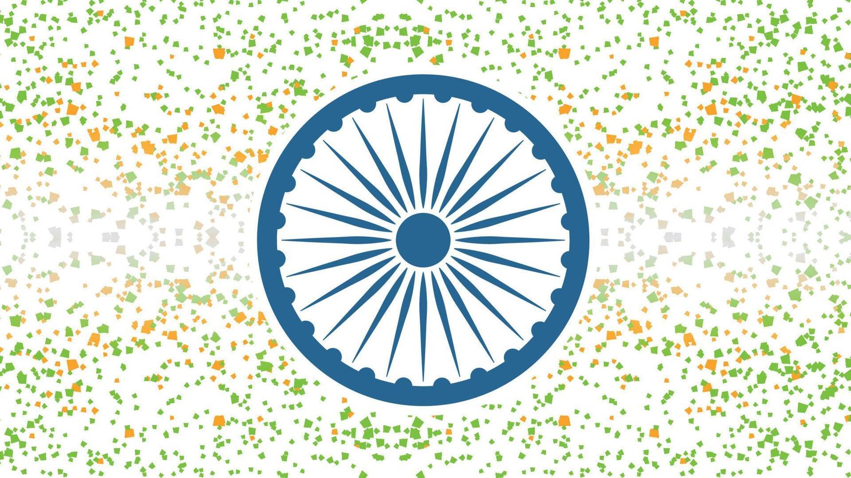 fondo de la bandera tricolor india para el día de la independencia. banner de sitio web y plantilla de diseño de tarjeta de felicitación. vector