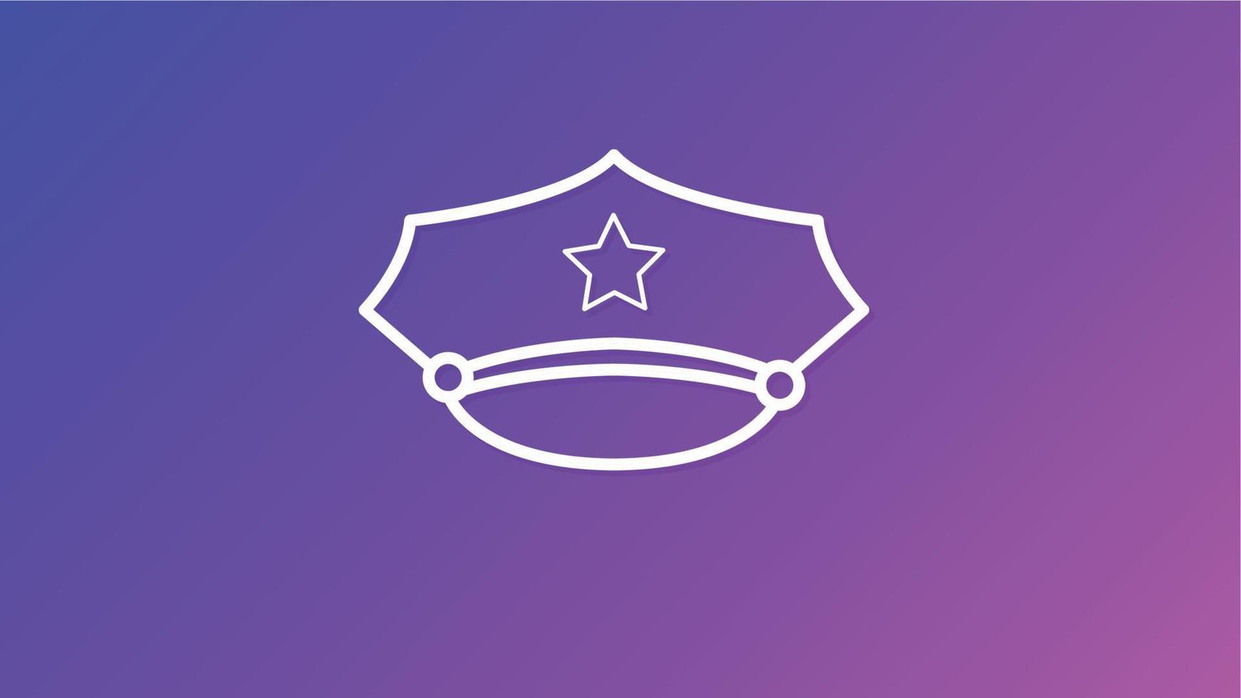 icono de sombrero de policía moderno de ilustración vectorial vector