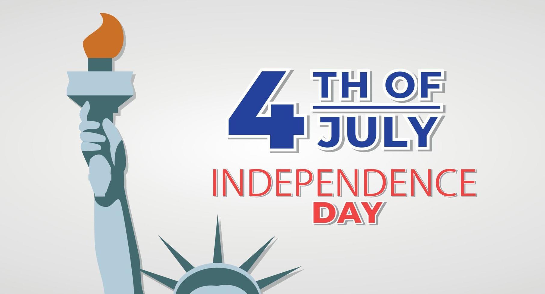 feliz 4 de julio tarjeta de felicitación del día de la independencia de estados unidos con bandera nacional americana ondeando vector
