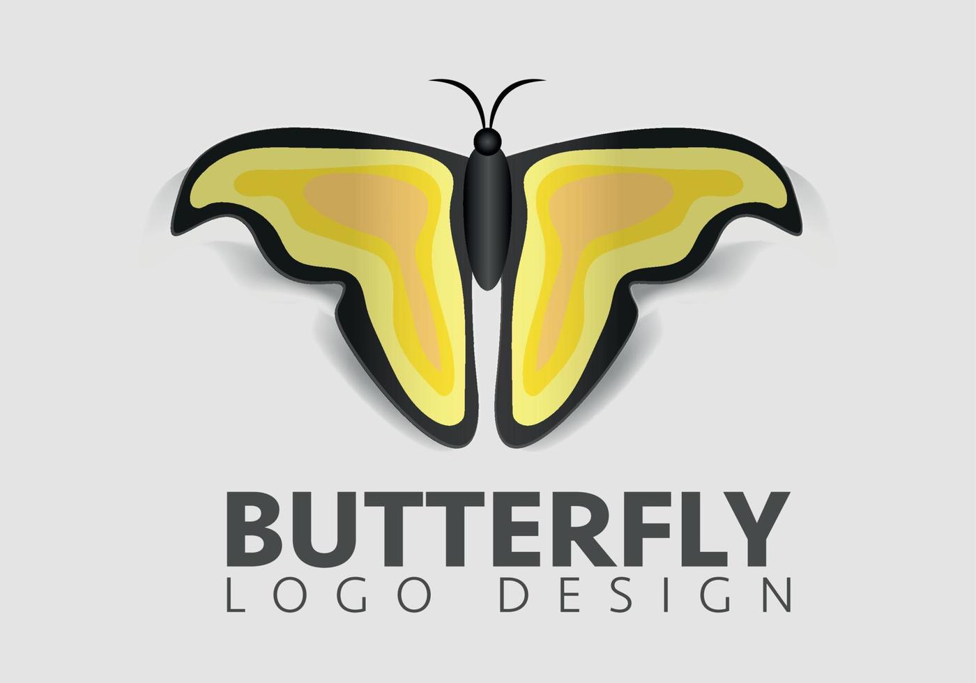 Simple beautiful butterfly vector logo design template open wings from top view