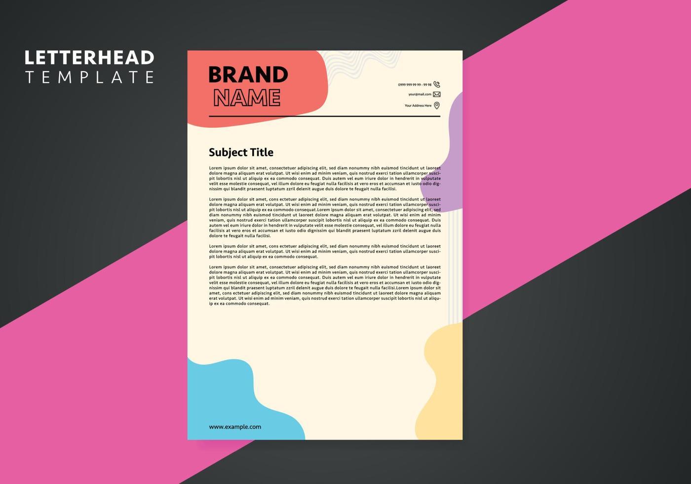 Clean and Corporate Letterhead Template. Creative letterhead template design. Vector Letterhead.