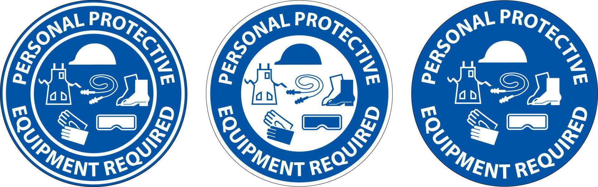 Floor Sign, Personal Protective Equipment Required vector