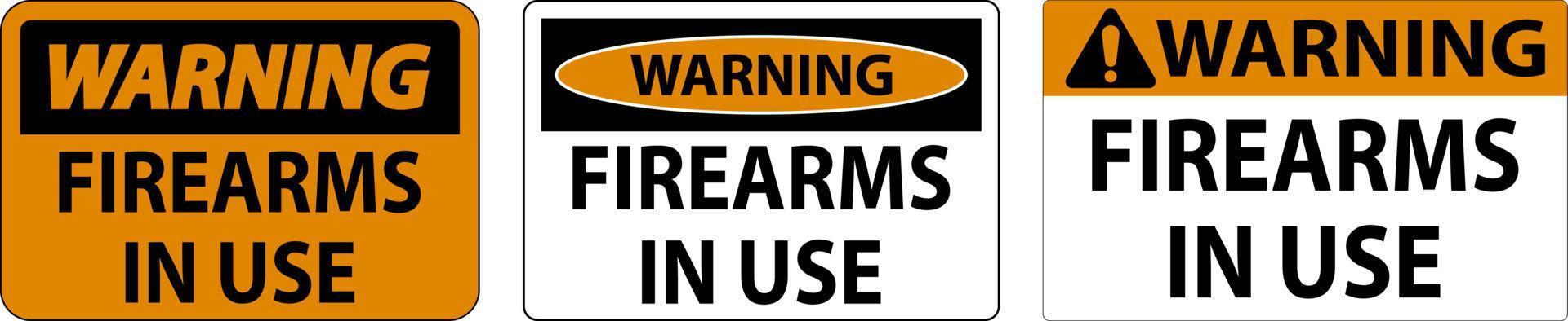 advertencia armas de fuego permitidas firmar armas de fuego en uso vector
